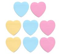 Luxshiny 8pcs Autocollants Mémo Forme Cœur en Papier Réutilisables et Faciles à Décoller pour Bureau ou Mur, Notes Autocollantes Créatives et Colorées