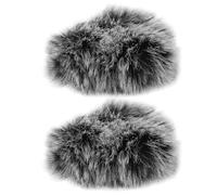 Luxshiny Accessoires pour microphones Bonnette anti-vent en fourrure 2PCS pour discours et enregistrements avec protection contre le vent et confort doux