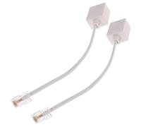 Luxshiny Adaptateur Convertisseur Rj45 vers Rj11 Câble Téléphonique vers Ethernet 2pcs en Abs et Cuivre Contact Stable pour Téléphone Fixe