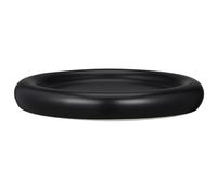 Luxshiny Assiette à Salade en Céramique Noire Bord Surélevé, Design Unique Multifonction pour Dîners en Famille et Occasions Spéciales