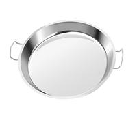 Luxshiny Assiette Alimentaire en Acier Inoxydable Argentée, Plate à Fond Plat Simple, Stable et Résistante pour Fruits et Aliments Lors de Réunions Familiales ou Anniversaires