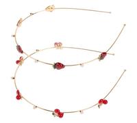 Luxshiny Bandeaux Cerise et Fraise Accessoires Cheveux Lot de 2 en Alliage Doré Robustes et Élégants pour Mariages et Réunions de Famille