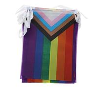 Luxshiny Bannière Fierté Arc-en-ciel 25 Drapeaux Triangle 14x21 Cm Polyester Réutilisable Décoration Fête Lgbt Intérieur Extérieur