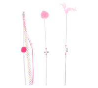 Luxshiny Bâtons à Taquiner pour Améliorer L'affection Interactif Lot de 3 Rose en Acrylique et Entraîner Instincts Naturels du Chaton pour Chaton