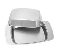Luxshiny Beurrier pour Conservation Alimentaire en Acier Inoxydable Argenté avec Couvercle Design Élégant et Délicat , Cuisine Service du Fromage