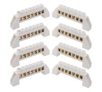 Luxshiny Bloc de Distribution Électrique Cuivre 7 Positions 7 Trous 8 Pièces Blanc Bornier à Vis Robuste pour Systèmes Électriques Industriels et Domestiques