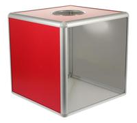 Luxshiny Boîte à Dons Multifonctionnelle Transparente en Acrylique Cadre en Alliage D'aluminium, Urne Électorale Cubique 30x30x30 Cm, Fente Supérieure Couleur Style