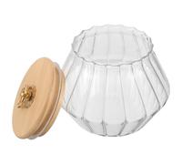 Luxshiny Boîte à Lessive en Verre Couvercle Hermétique, Conteneur Multifonctionnel de Petite Taille pour Poudre de Lessive et Perles, Rangement la Cuisine Polyvalent, Pot de Stockage