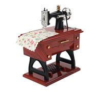 Luxshiny Boîte à Musique Machine à Coudre Vintage Mécanique à Remontage, Décoration Intérieure Rétro, Présent Anniversaire Garçon et Filles, Modèle Unique sans Pile, Pied Vibrant au Rythme