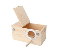 Luxshiny Boîte à Oiseaux Massif pour Perroquets Nichoir à Ouvrage Manuel pour Décoration de Jardin et Intérieur Ouverture Gauche et Droite