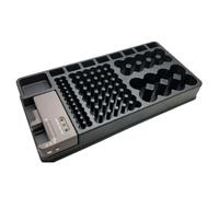 Luxshiny Boîte de Rangement pour Piles 98 Pcs Compartiments Classifiés avec Testeur Amovible en Plastique Noir Organise et Protège Tiroir ou Placard pour Batteries 9v et AAA
