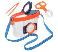 Luxshiny Boîte Loupe D’Exploration Loupe Intégrée, Plastique Orange, Format Compact, Outil D’Observation Scientifique pour Garçon Et Filles Curieux Et Explorateurs en Plein Air