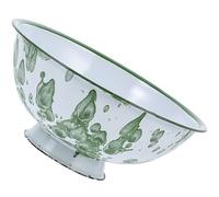 Luxshiny Bol en Émail Rétro 19 CM Bol à Ramen Blanc Glacé à Pied Haut Usage Domestique Repas Asiatiques