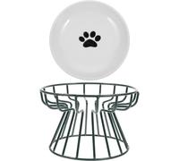 Luxshiny Bol Facile à Nettoyer avec Support en Fer Surélevé en Céramique Conçu pour Protéger Le Cou du Chat Lors des Repas pour Chat pour L'intérieur
