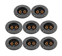 Luxshiny Bornier de Haut-Parleur Rond à 4 Positions, Bornes à Ressort | Métal, Plastique et Cuivre, Compatible Fiches Bananes et Fils Dénudés, pour Panneaux Arrière et Barres Son