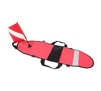Luxshiny Bouée de Plongée Gonflable Rouge en Nylon avec Drapeau de Plongée, Légère et Résistante à l'eau de Mer, Natation en Eau Froide Aventures en Milieu Ouvert
