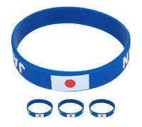 Luxshiny Bracelets en Silicone Drapeau National Bleu Coupe du Monde et Taille Ajustable, Lot de 4 Pièces pour Activités Sportives Team Bonding