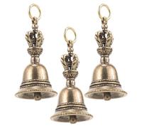 Luxshiny Breloques de Cloche Vintage en Laiton Or 3pcs pour Création de Bijoux et Décoration Téléphone, Faciles à Ranger, pour Porte-clés et Présents de Noël