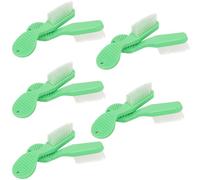 Luxshiny Brosse à dents miniature 10 pièces vertes à manche large en plastique, poils moyens, conçues pour l’hygiène buccale des détenus en prison et de réhabilitation