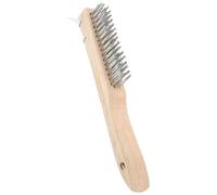 Luxshiny Brosse Métallique à Fil Inoxydable Manche en Bois, 4x16 Cm, Brosse de Nettoyage Antirouille pour Moteur et Surfaces Métalliques, Outil Manuel pour Éliminer Peinture et Tartre,