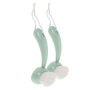 Luxshiny Brosse Visage Manuelle 2pcs avec Poils Doux pour Exfoliation et Élimination des Points Noirs, Manche Long en Plastique, pour Voyage et Maison