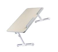 Luxshiny Bureau Pliable pour Ordinateur en Plastique Beige, Design Simple et Fonctionnel, Résistant Charge Lourde, pour Étudier ou Travailler Lit