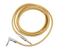 Luxshiny Câble de Guitare 635 MM Tressé 3 M Connecteurs Droit et Coudé Câble Audio Instrument Professionnel pour Ampli Guitare Électrique et Basse Transmission sans Bruit Usage Scène