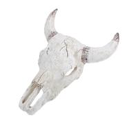 Luxshiny Cachette pour Reptiles Crâne de Taureau en Résine Blanche 20,5 X 17 X 9 Cm Décor Terrarium Micro-Paysage Reptile Hideout Adapté Geckos et Araignées