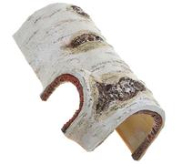Luxshiny Cachette pour Reptiles en Résine Artificielle Souche Paysagère 17x10x6,5 Cm, Décoration Aquarium Résistante à l'usure, Grotte Creuse pour Habitat Reptiles et Poissons d'eau Douce