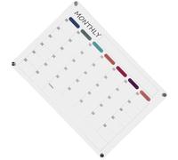 Luxshiny Calendrier Magnétique en Acrylique Transparent, Tableau Blanc Effaçable à Sec pour Mur, Planificateur Mensuel Pratique pour Gestion D'emploi du Temps