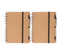 Luxshiny Carnets à Spirale Portables Couverture Bambou, Lot de 2, pour Prise de Notes et Planification Personnelle