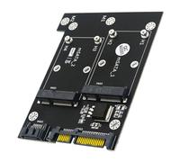 Luxshiny Carte Adaptatrice SSD Msata Double Port Sata3 en Métal Interface Haute Vitesse 6gbps et LED Bleue pour Accessoires Informatiques