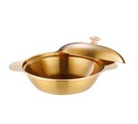 Luxshiny Casserole Coréenne en Acier Inoxydable Multifonction avec Double Poignée et Couvercle Résistante à L'usure Cuisine Maison et Restaurant