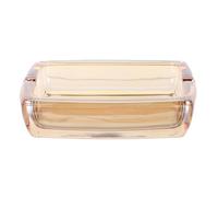 Luxshiny Cendrier de 10cm Grosse Capacité en Verre Transparent Carré et Base Sécurisée, Design Moderne et Élégant pour Bureau ou Table