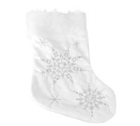 Luxshiny Chaussette de Noël pour Présents et Bonbons en Flanelle Argentée | Rangement Festif pour Douceurs, Usage Bureaux et Hôtels, Style Joyeux pour Garçon et Filles et Amis
