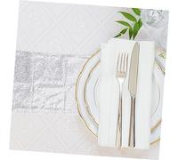 Luxshiny Chemin de Table Pailleté Argenté Nappe Décorative pour Mariage et Fête Protection Taches et Rayures Décoration Festive pour Table à Manger et Buffet