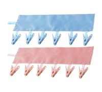 Luxshiny Cintres Pliants Multifonctions 2Pcs pour Séchage et Camping en Polyester Robuste Organisateur de Placard pour sous-Vêtements et Chaussettes Couleurs Brumeux et Rouge Poudré