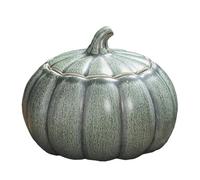 Luxshiny Citrouilles Pot De Citrouille D'halloween Bocal À Bonbons En Céramique Boîte De Stockage De Thé Récipient À Thé En Porcelaine Sucrier Pot À Biscuits (Vert) Sucrier