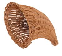 Luxshiny Corbeille Tressée Forme De Corne Abondance En Pp Khaki Panier DéCoratif Multifonction Pour Décoration De Table Et Rangement De Collations