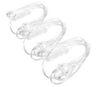 Luxshiny Cordon d'alimentation Transparent 3pcs 1,8m avec Interrupteur pour Lampes et équipements électriques, câble en PVC, Usage intérieur Bureau Maison, Apparence élégante et