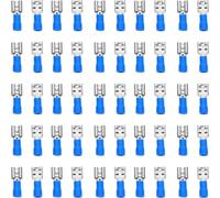 Luxshiny Cosses à Fourche Isolées Électriques 100 Pcs Fdd2-250 Cuivre Sertissage à Froid Connecteurs à Sertir Mâles et Femelles pour Câblage Automobile et Domestique Repérage Couleur