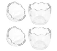 Luxshiny Coupes à Pudding en Verre Résistantes au Four, Lot de 2 Coquetiers Transparents de Coquille d'Œuf pour Fêtes et Anniversaires