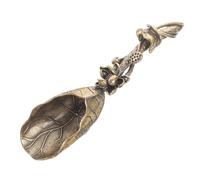 Luxshiny Cuillère à Thé en Cuivre Pur Mini Spatule Lotus Accessoire Thé Dosage Précis Usage Maison et Professionnel