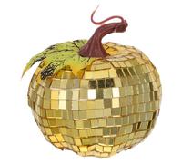 Luxshiny Décoration Citrouille Disco en Verre Réfléchissant Or, Légère et Moderne, Centre de Table Unique pour Fêtes d'automne et Décorations de Jardin