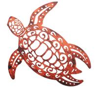 Luxshiny Décoration Murale Tortue en Fer Creuse Brun pour Salon et Jardin Ornement Suspendu Résistant et Décoratif Art Mural Métal pour Maison Intérieure et Extérieure