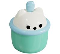 Luxshiny Distributeur de Mousse Nettoyante Visage en Abs Vert, Forme Ours, Poignée Ergonomique, Routine Quotidienne Décoration de Salle de Bain
