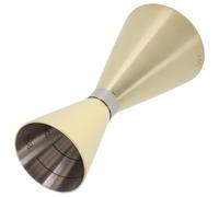 Luxshiny Doseur Cocktail Double Acier Inoxydable 30/60 Ml Bordure Dorée et Graduation en Onces, Outil de Mixologie pour Usage Bar Cuisine Professionnelle