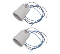 Luxshiny Douille de Lampe Céramique E27 Forme Trompette 2 Pièces avec Câble 50cm, Résistante à Haute Température, Compatible LED Installation Rapide pour Espaces Commerciaux et Ateliers