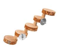 Luxshiny Échelle en Bois Naturel pour Hamster et Petits Animaux, d'escalade sans Bavure, Plateforme Marron pour Cage et Aire de Jeu