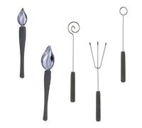 Luxshiny Ensemble 5 Pièces D'accessoires Cuisine Cuillère à Sauce et Fourchettes à Chocolat en Acier Inoxydable, Design Créatif, Poignée Confortable, Léger, pour Décoration et Sauce